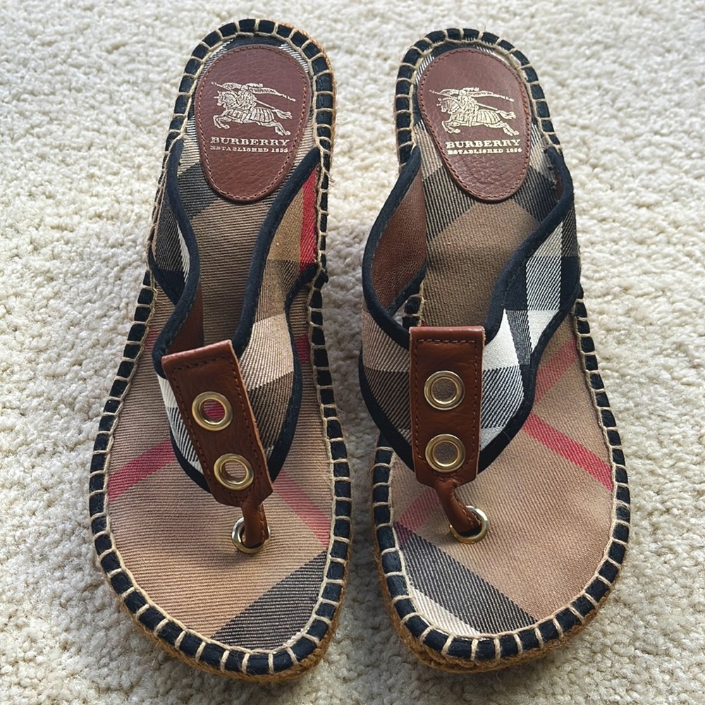 Gently used Burberry Nova check espadrilles sz8